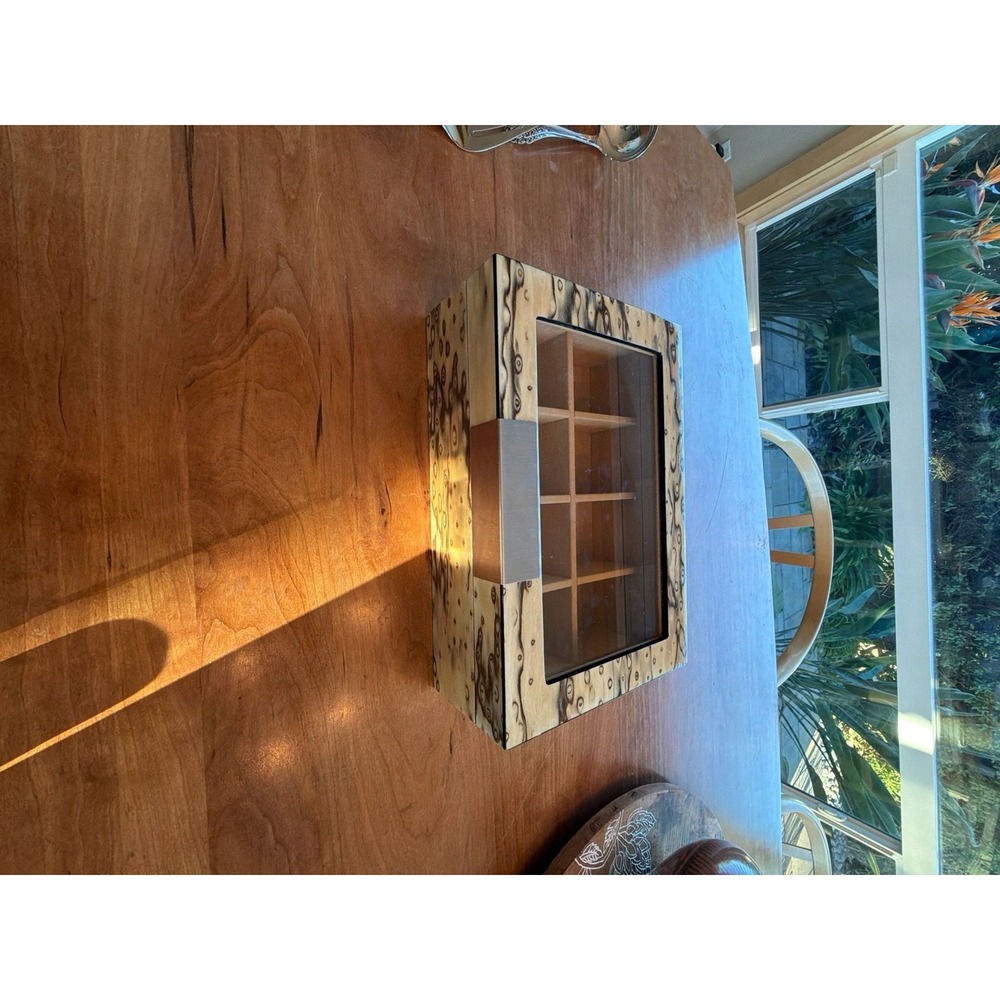 Burl Wood Watch Display Case Box- 8 slots - Picture 4 of 14